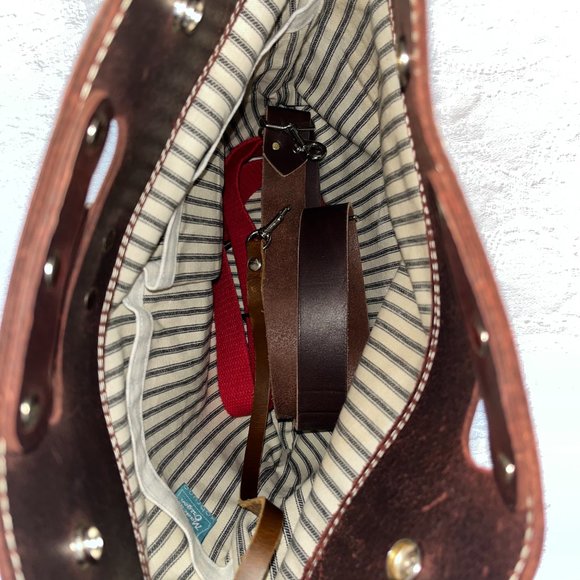 XOBruno Alvar Convertible Tote Backpack Bag Leather and Canvas - Picture 2 of 6